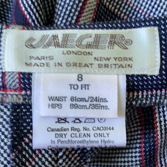 Jaeger London-made, wool plaid midi skirt - Picture 3 of 8